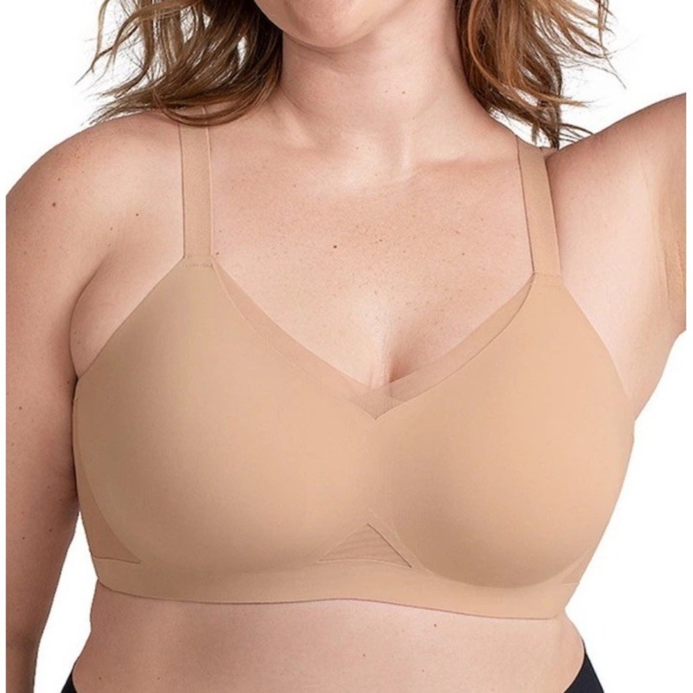 Honey Love Crossover Bra Womens 3X Wireless  Nude Convertible W Pads LWBR0304